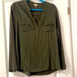 Army Green Dynamite Long Sleeve Top